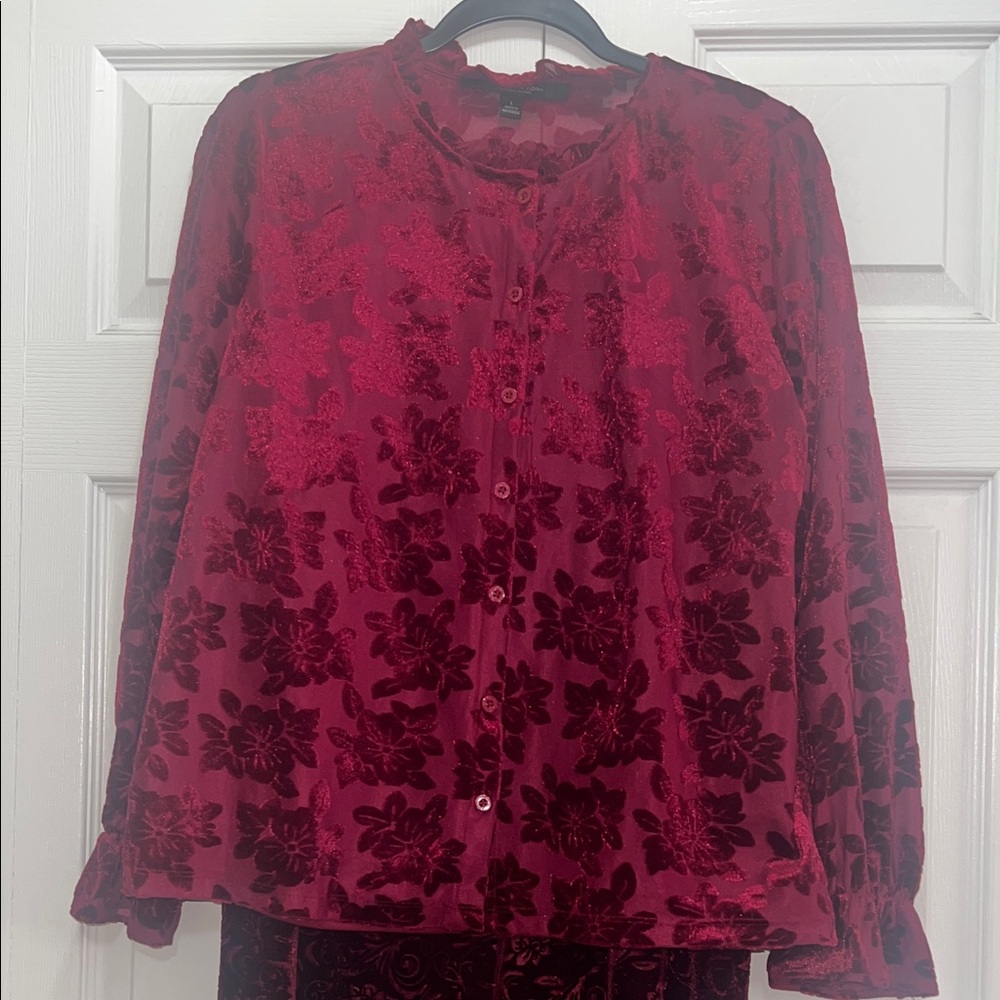 Marc New York Red Floral Blouse/pant